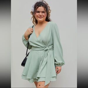 Cider NWT sage green romper